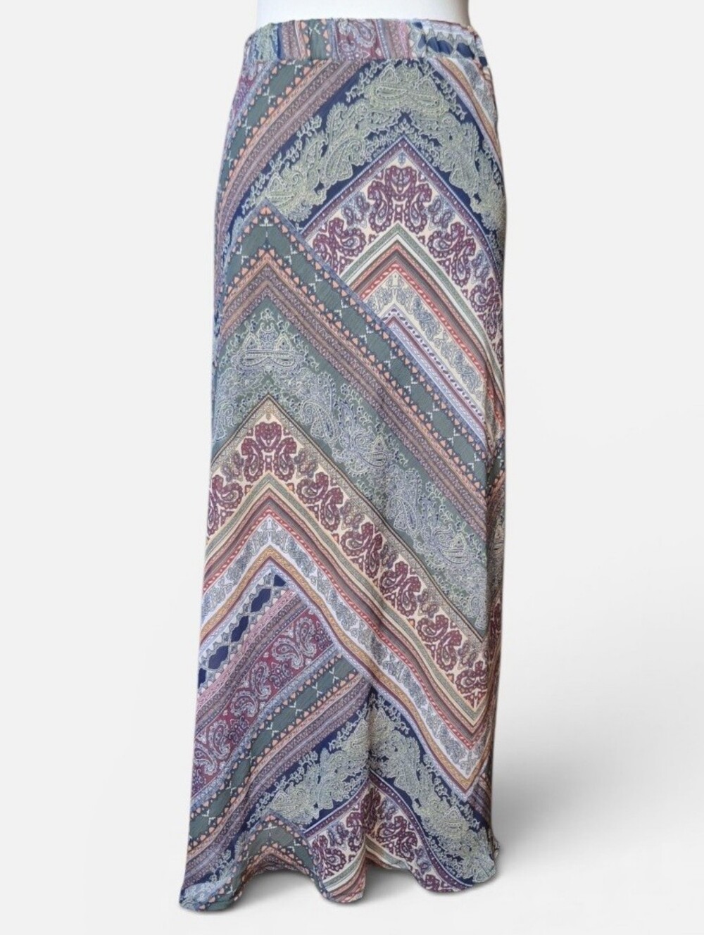Westport 1X Plus Patchwotk Maxi Skirt Floral Boho Festival Y2K Fairy